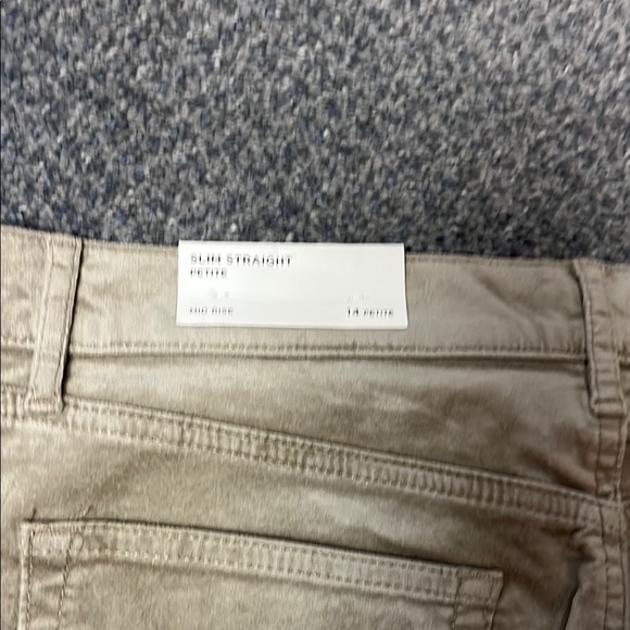 Loft outlet Tan Pants size 14 petite mid rise slim straight Bnwt - Picture 8 of 9